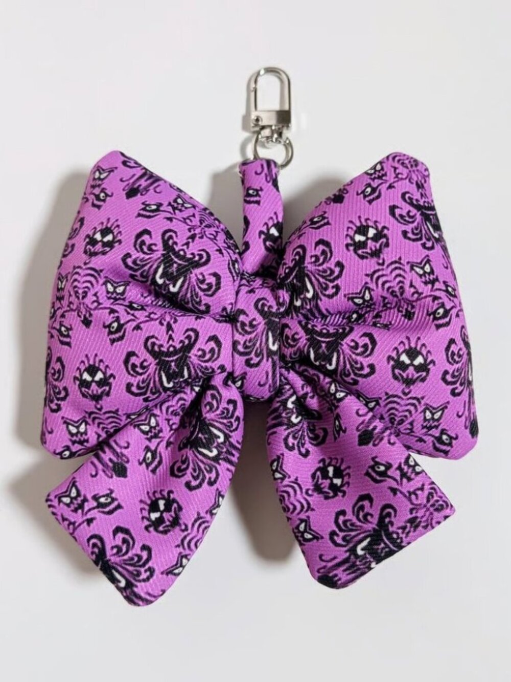 Custom Haunted Mansion Inspired Wallpaper Print Bow Purse Charm Keychain